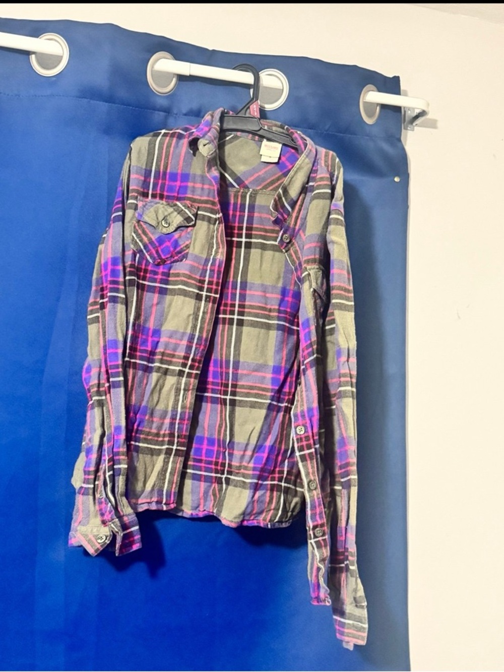 PlaidButton-Up Shirt - Pink & Gray